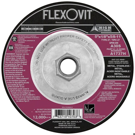 Flexovit DEPRESSED CENTER COMBINATION WHEEL A1737H